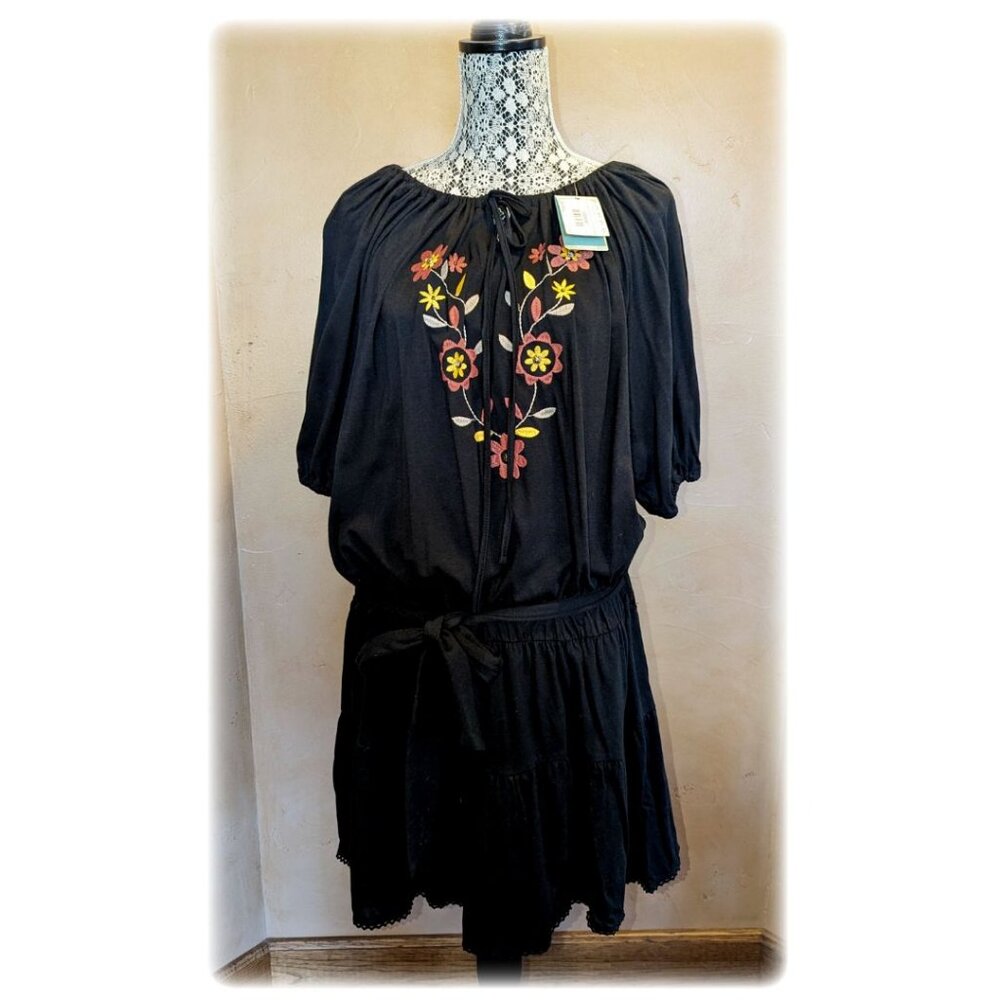 New Vintage Roper Black Western Embroidered Women's Dress Size 1X Wear the West